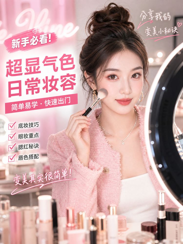 海角网美妆视频教程-超显气色日常妆容